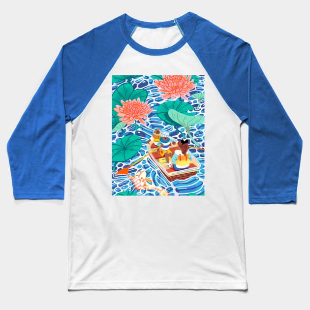 Boating through the water lilies Baseball T-Shirt by frankielong@hotmail.co.uk